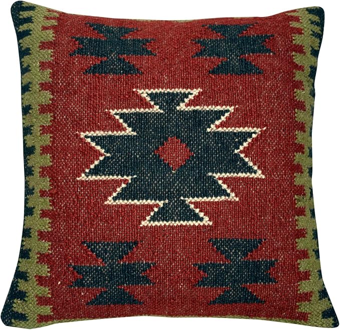 Chouhan Rugs 4 PCS Set of Kilim Cushion Cover Jute Ethnic Pillow Boho Hand Woven Shams Hippie Indian Throw Art