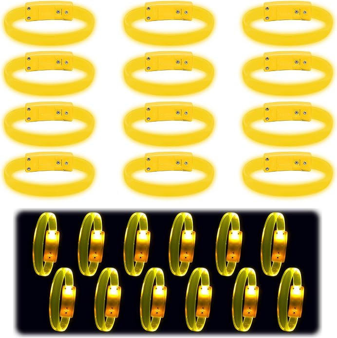 12 Magic Band Pack | Glow in The Dark | Flashing Light up for Concerts | Running Lights for Runners | Glow in The Dark Bracelets | Led Bracelet