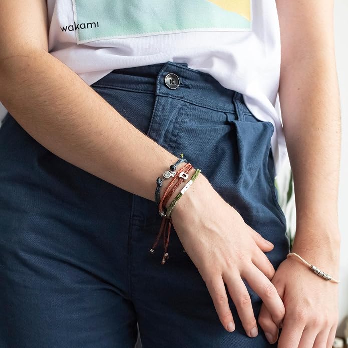 Wakami Boho Charm Bracelet Stack | Braided Beaded Stackable Bracelets for Women | Waterproof Fair Trade Handmade Boho Jewelry for Women and Men