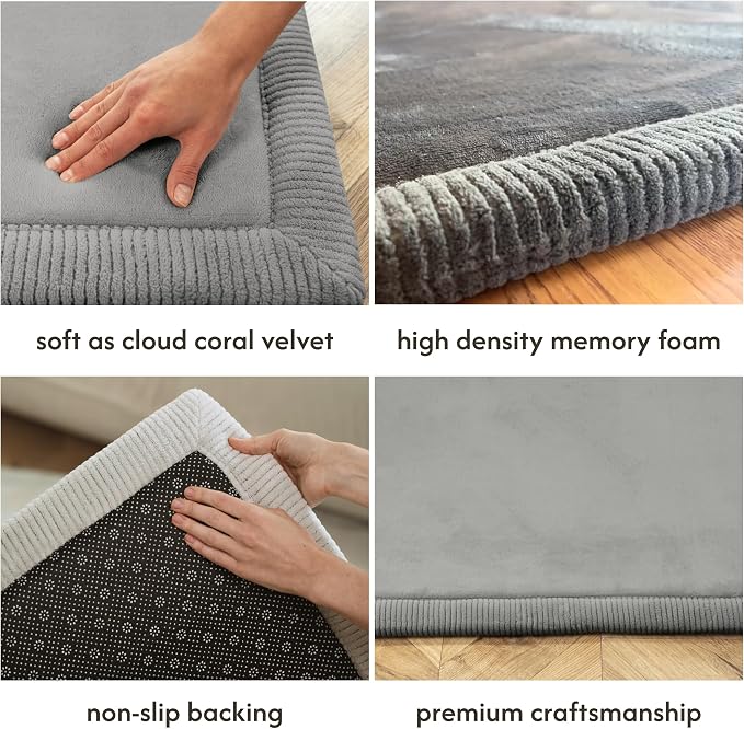 Hakuna Matte CloudSoft Play Mat - Dark Gray 50" x 50" Waterproof | Super Soft & Safe Baby Rug Luxury Nursery Decor Extra Thick Cushioned Comfort for Tummy Time & Play OEKO-TEX Certified