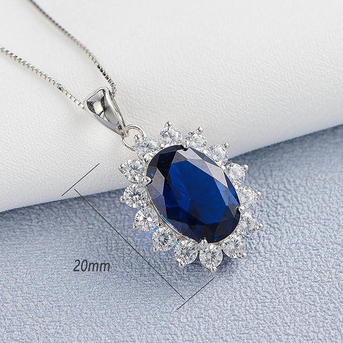 Wuziwen 925 Sterling Silver Princess Diana Kate Middleton Pendant Necklace for Women Jewelry Gift for Her