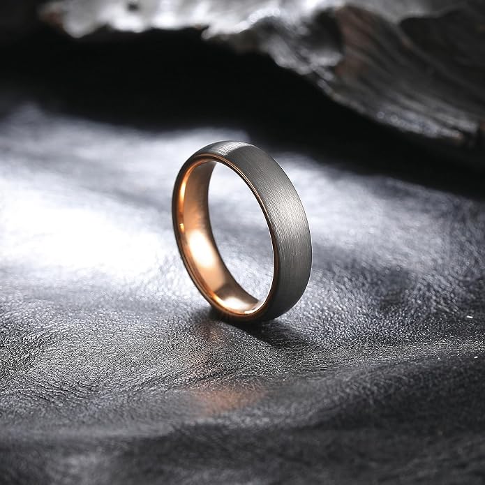 King Will Wedding Band for Men Women, 2/4/6/7/8mm Domed Matte Brushed Tungsten Carbide Rings, Solid/Dual Color Engagement Rings, Comfort Fit