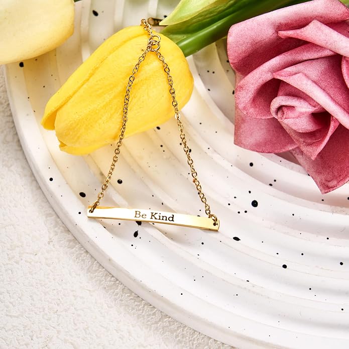Dont Let The Hard Days Win Bracelet - Gold Hard Day Motivational Bangle Stainless Steel Engraved Words, Inspirational Chain Jewelry Gifts for Women Friend
