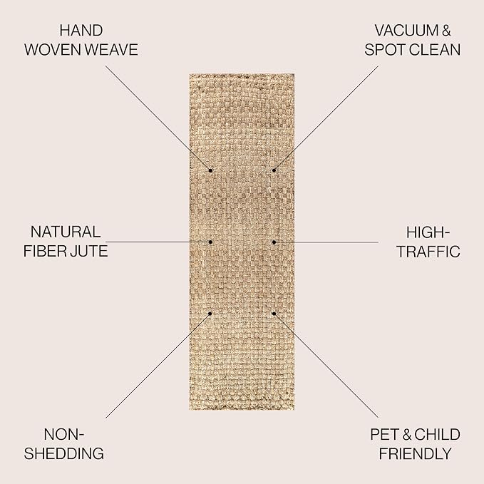 JONATHAN Y Estera Hand Woven Boucle Chunky Jute Natural Runner Rug, 2x8, Bohemian, Transitional, Easy-Cleaning for Living Room, Bedroom, Kitchen, Pet Friendly, Non-Shedding (NFR102A-28)