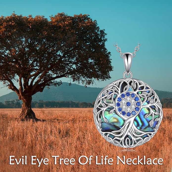 YFN Tree of Life Necklace Sterling Silver Celtic Knot Tree Pendant Jewelry Gifts for Women Men