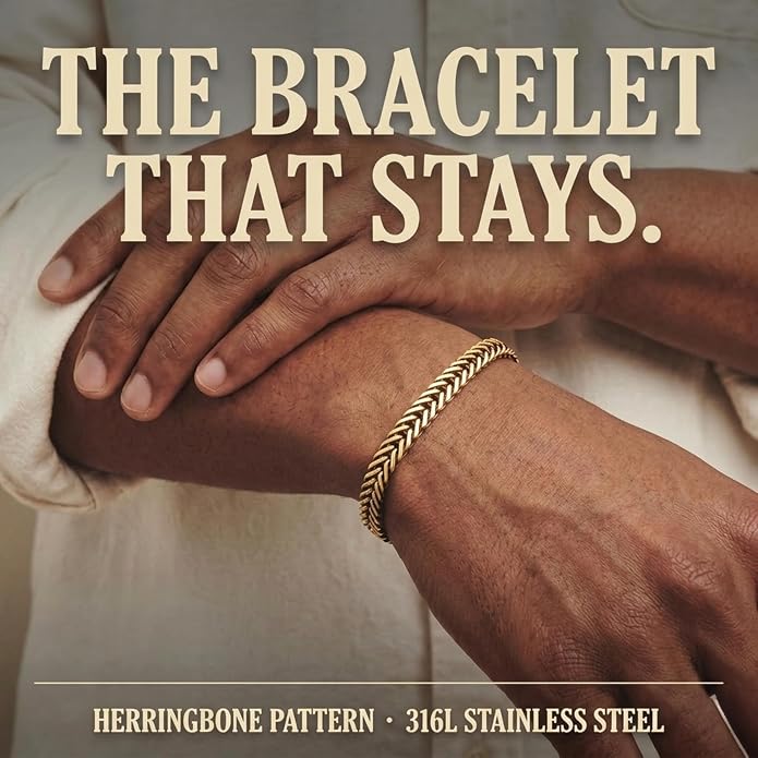 Galis Chain Bracelets For Men - Premium Stainless Steel, Silver, Gold Plated Non Tarnish - Mens Jewelry, Fathers Day Gift