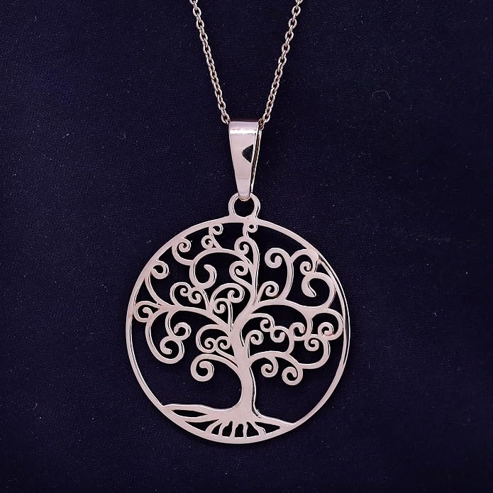 Jewel Zone US Tree of Life Filigree Pendant Necklace 14k Gold Over Sterling Silver