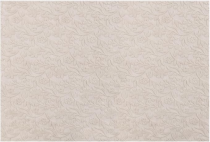 Vaukki 6x9 Area Rug for Living Room, Soft Fluffy Washable Modern Floral Indoor Floor Mat, Non Slip Shaggy Boho Accent Throw Carpet for Bedroom, Living Room, Nursery and Dining Room, Beige