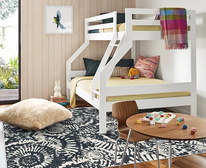 BLISSA Black White Modern 5x7 Area Rug - Ultra-Thin Washable Living Room Rug, Soft Non-Slip Geometric Neutral Abstract Rugs for Bedroom Living Room Playroom Foyer Dining Room Rugs for Under Table