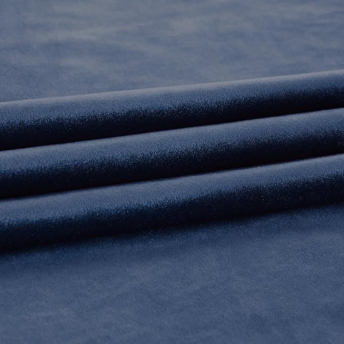 Elegant Navy Blue Velvet Curtains 102 inches for Living Room,Luxury 2 Panels Room Darkening Rod Pocket Back Tab Curtain Thermal Insulated Heavy Soundproof Noice Reducing Window Drapes for Bedroom
