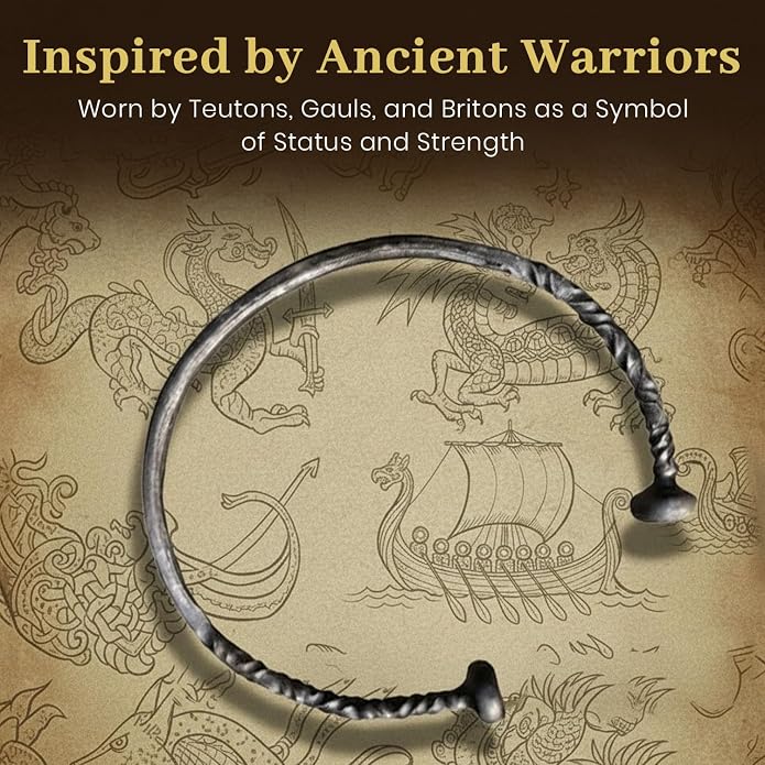 ARTIZANSTORE Hand Forged Iron Torc Torq Celtic Jewelry Steel Necklace Pagan Warrior Jewel Torque Smithy Hand Made Iron Viking Torc