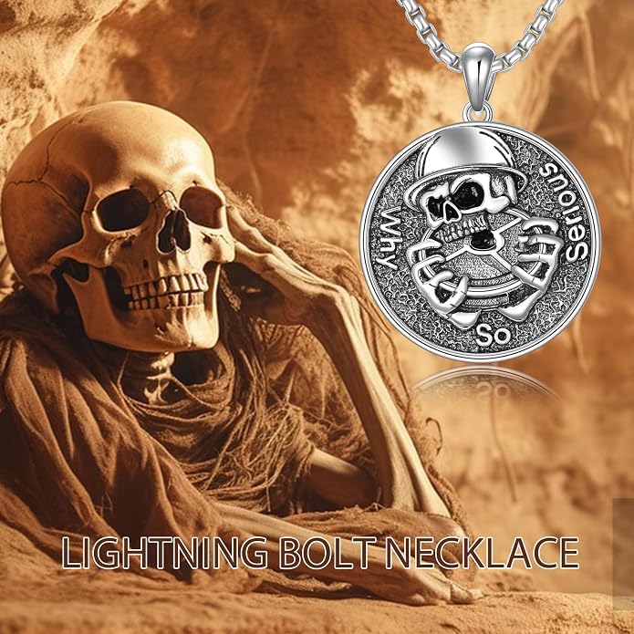 Skull/Skeleton Memento Mori Necklace 925 Sterling Silver Skull/Skeleton Pendant Hourglass Necklace Skull/Skeleton Jewelry for Men Women