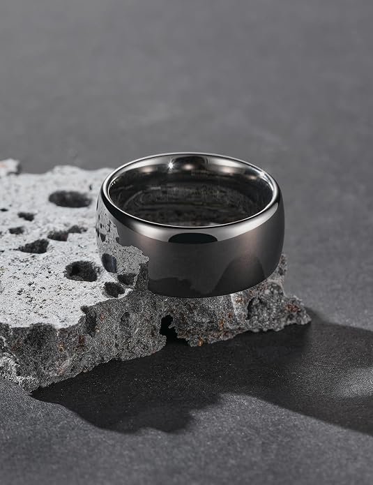 King Will Tungsten Carbide Wedding Band for Men Women Promise Rings for Couples Domed High Polish