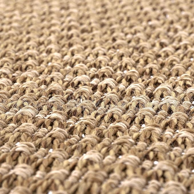 Luul Home Easy Jute Rugs 6x9 Natural Color Living Room Indoor Outdoor Area Rug for Farmhouse Patio and Kitchen Rug High Traffic Washable Easy to Clean Solid Boho Woven Design Outside Carpet (6 x 9)