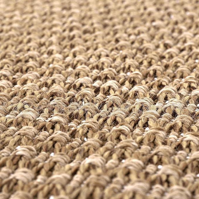 Luul Home Easy Jute Rugs 4x6 Natural Color Living Room Indoor Outdoor Area Rug for Farmhouse Patio and Kitchen Rug High Traffic Washable Easy to Clean Solid Boho Woven Design Outside Carpet (4 x 6)