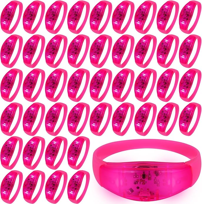 150 Pcs LED Glow Bracelets Sound Activated Light Up Bracelets for Adults Glow in the Dark Party Supplies Birthday Party Favors for Christmas, Halloween, Rave, New Year, Concert