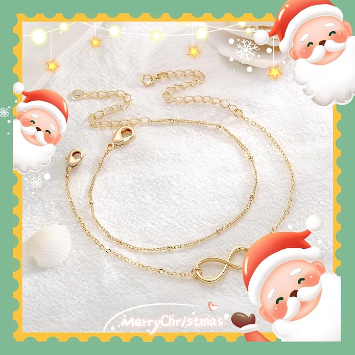Dainty Gold Bracelets for Women, 14K Gold Plated Adjustable Layered Beads Bracelet Cute Evil Eye Oval Chain Pearl Bar Turtle Gold Bracelets for Women Jewelry