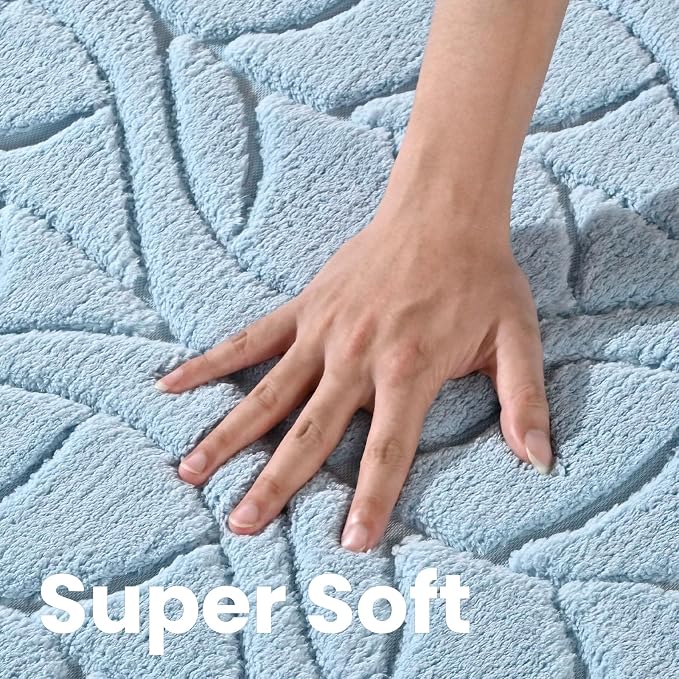 Macgace Soft Area Rug for Girls Bedroom, 4x6 Blue Geometric Shag Rugs | Washable Non-Slip Backing Medium Pile Modren Fuzzy Carpet for Kids Room, Classroom, Living Room, Dorm
