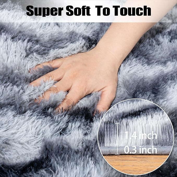 qulint Zebra Rug for Bedroom, 4x6 Fluffy Animal Rug for Living Room | Shaggy Fuzzy Abstract Carpet, Plush Alfombras Para Salas Modernas for Nursery Dorm Room Classroom Kid Room Home Decor
