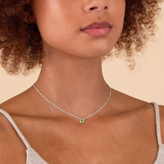 ChicSilver Bow and Cat Birthstone Necklace, 925 Sterling Silver Pendant Necklaces for Women, Hypoallergenic Silver Choker with 16 inch Rolo Chain, 12 Months Jewelry for Valentines Mothers Day Christmas