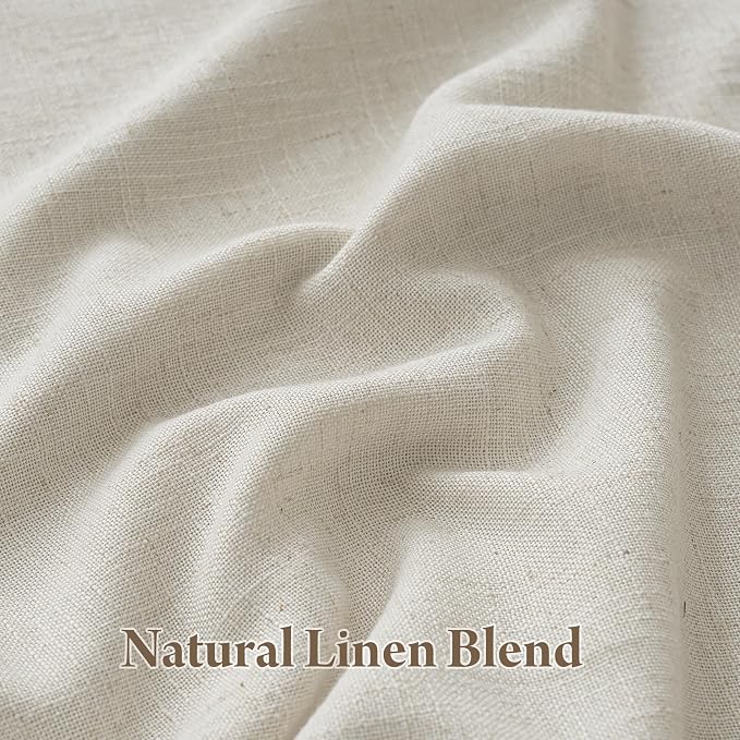 RYB HOME 100% Blackout Pinch Pleated Linen Curtains for Bedroom Living Room, Linen Textured Fabric with Liner Thermal Insulated for Sliding Glass Door, Beige, 40" W x L102 L, 2 Panels Set