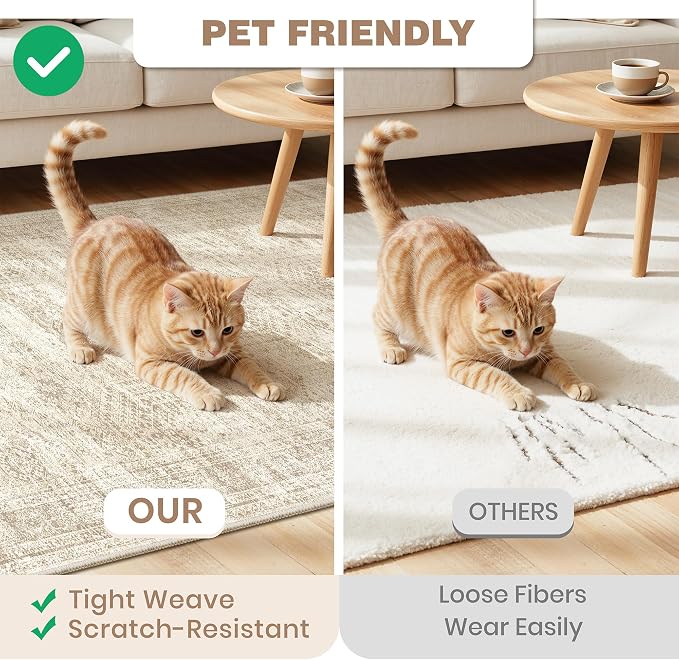 Kitchen Rugs Sets of 3, 2x3 2x4 2x5 Rug Runner,Beige | 3 Piece Washable Rug for Hallway,Entryway,Bedroom,Dining Room,Thin,Soft Runner Rug,Stain Resistant Indoor Carpet,Non Slip