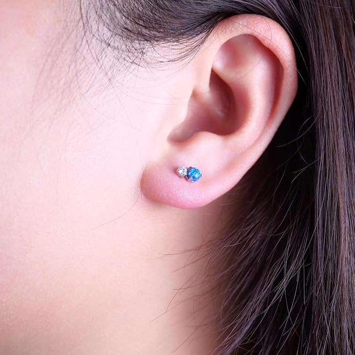 Limerencia 2Pcs 18g Titanium Internally Threaded Tragus Piercing Jewelry Nose Studs Flat Back Earrings Labret, Lip, Helix, Cartilage, Conch, Medusa Piercing for Women Men Sensitive Ears