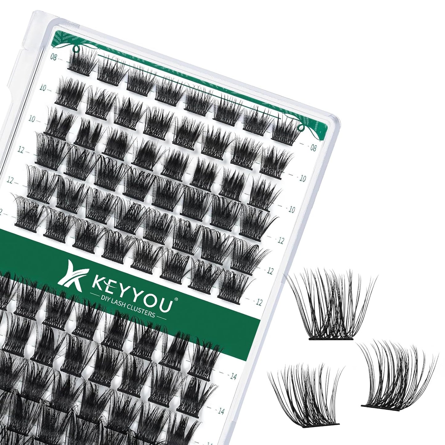 Lash Clusters,96 Pcs Cluster Lashes D Curl 18mm DIY Lash Extensions Eyelash Clusters,KEYYOU Volume Wispy Individual Lashes Soft&Comfortable Easy DIY at Home(Y06,D-18mm)