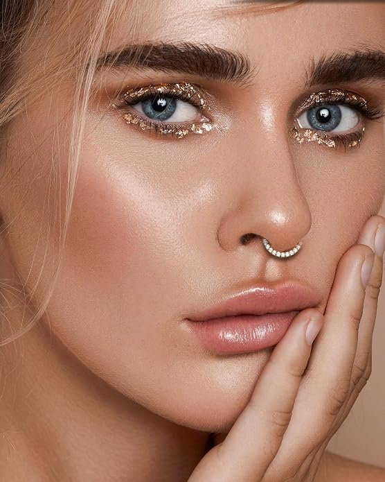COCHARM 14K Solid Gold 18g/16g Nose Rings 16G Septum Rings Yellow Gold Tragus Helix Cartilage Conch Earring Hoops 18 Gauge Piercing Hoop