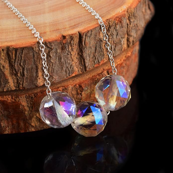 Dainty Angel Aura Quartz Crystals Pendant Necklace, Protection Gemstone Necklace, Energy Healing Spiritual Crystals, Birthday, Gift for Women, Gemstone Jewelry 18 inch AAA+ Quality (angel aura C)