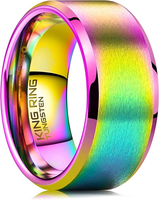 King Ring Tungsten 4/6/8/10mm Rings – Super Polished Matt Finish Tungsten Rings – Designed in USA
