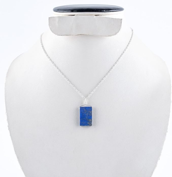 Raw Gemstone Dainty Pendant Necklace for Women, Natural Birthstone Handmade Jewelry, Healing Chakra Crystal, Silver Plated Chain 18" Birthday Gift for Her