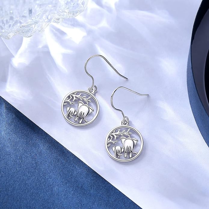 AEONSLOVE Elephant Sterling Silver Earrings, Elephant Jewelry for Women, Mother's Day Gift