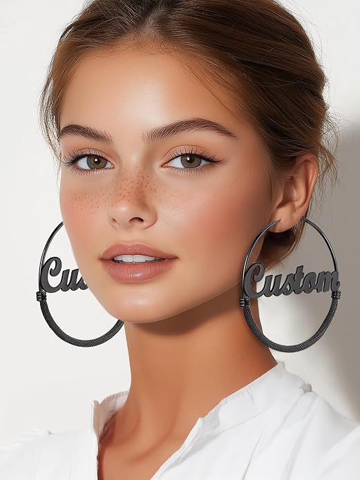 PROSTEEL 30/40/60/80/100mm Chunky Hoop Earrings For Women Gold Plated/Black Stainless Steel Hoops Earrings Statement Jewelry