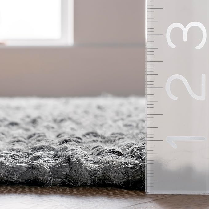 Nuloom Daniela Grey, 8'6" x 11'6", Handmade, Jute, Tassel, Soft and Textured, High Traffic, Stain Resistant, Easy Clean, Durable Area Rug for Bedroom, Living Room, Dining Space, Foyer, Entryway