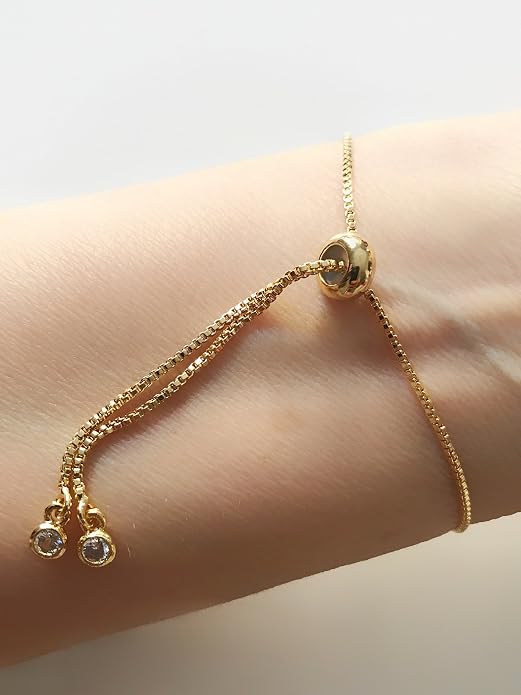 SIFRIMANIA Evil Eye Adjustable Sliding Bead Shiny Bracelet Lucky Charms Jewelry for Women of All Ages