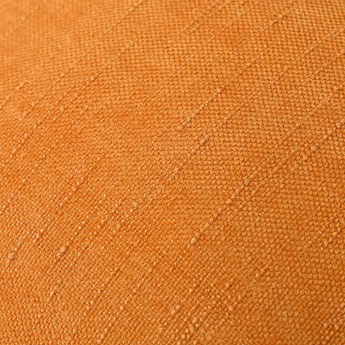 Set of 4 Soft Textured Decorative Throw Pillow Covers 20x20 Inch Cozy Farmhouse Cushion Cover Square Accent Pillow Cases for Bed Couch Sofa Living Room, Orange