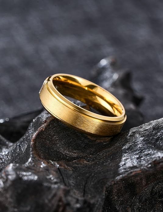 King Will Titanium Wedding Band for Men Women- 3-10mm Width Black/Sliver/Gold High Purity Titanium Promise Wedding Ring Comfort Fit for Daily Wear Size 6-14