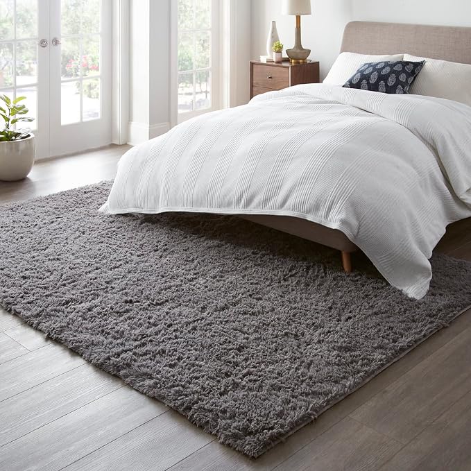 Ophanie Rugs for Living Room, Upgrade Non-Slip Fluffy Soft 5x8 Area Rug, Shag Large Fuzzy Plush Carpets for Bedroom Deep Grey, Shaggy Gray Kids Boys Girls Dorm Decor with Over 99 pcs Pile fibers