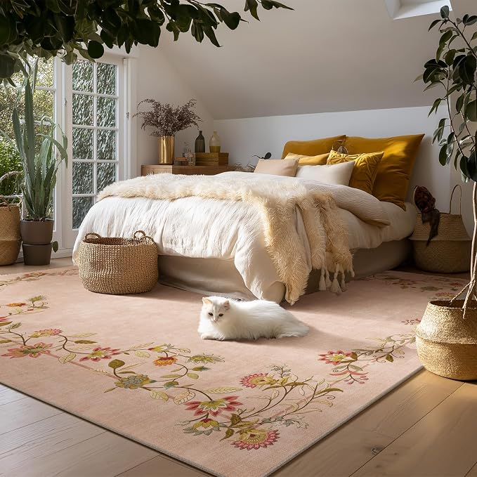 10x12 Area Rug Living Room: Washable Rugs Stain Resistant Non Slip Low Pile Ultra Soft Faux Wool Lightweight Large Rugs for Bedroom Dining Room Under Table Rug Nursery Farmhouse Home Office Indoor