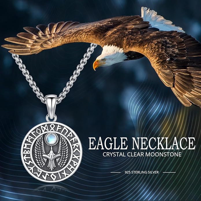 Viking Necklace 925 Sterling Silver Celtic Nordic Runes Amulet Necklace Viking Jewelry for Men Women