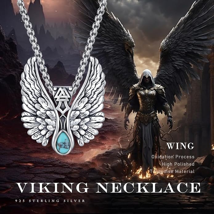 Viking Necklace 925 Sterling Silver Celtic Nordic Runes Amulet Necklace Viking Jewelry for Men Women