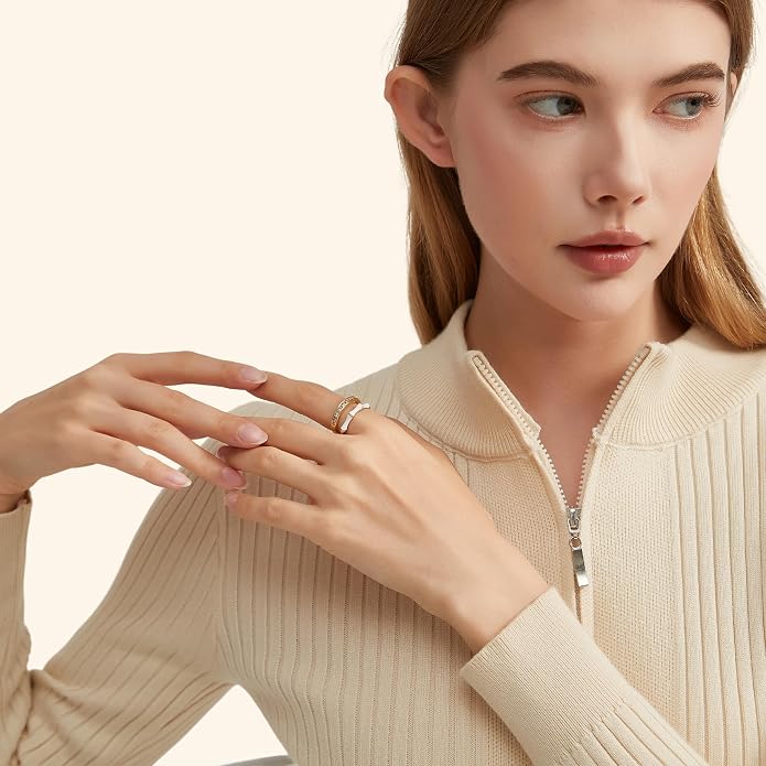 Vintage 14k Gold Ring for Women - Adjustable Carving Open Ring Unique Boho Jewelry Gift for Wedding Band & Daily Wear Ring