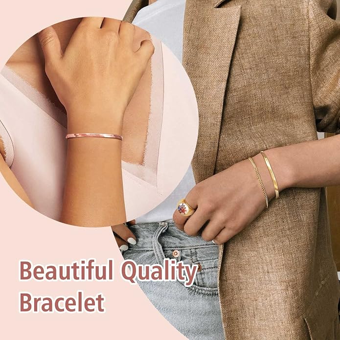 FindChic Elegant Herringbone Snake Chain Anklets/Bracelets 3MM/5MM Width Stainless Steel/18K Gold/Rose Gold Plated/Black 4 Color Options, 8.3'' 8.5'' 10.5'' Length, with Gift Box
