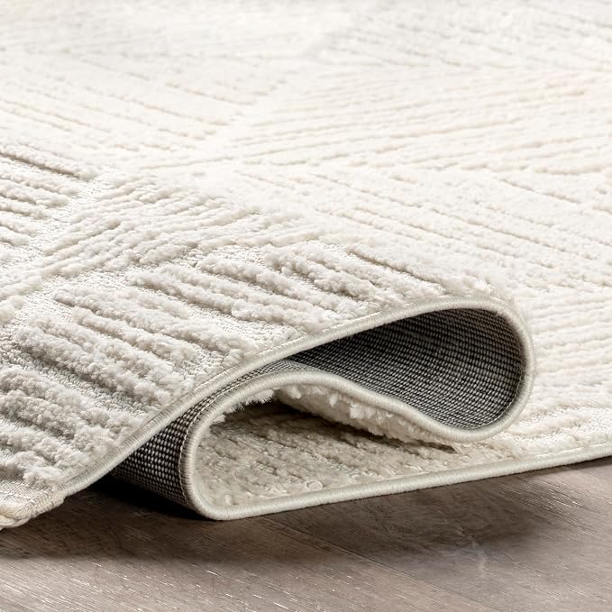 Nuloom Kerry Cream, 10' x 14', Geometric, Soft and Cozy, High Traffic, Stain Resistant, Easy Clean, Durable Area Rug for Bedroom, Living Room, Dining Space, Den, Foyer, Entryway
