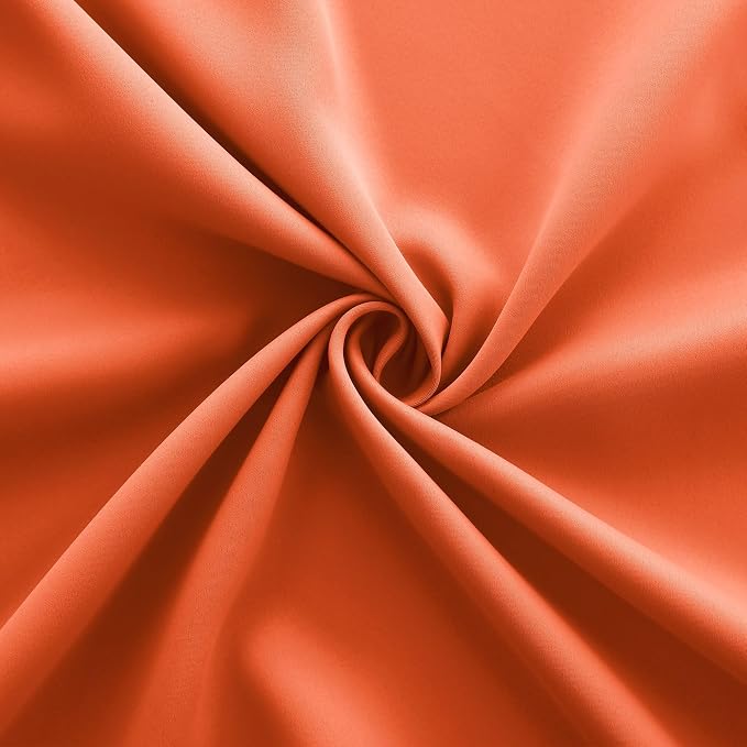 KOUFALL Living Room Curtains 96 Inches Long,Window Treatments Fall Decorations for Bedroom Home,Orange