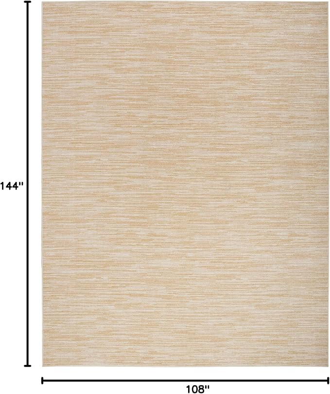 Nourison Home Nourison Essentials Ivory Gold 9' x 12' Area Rug - Easy Clean, Non Shedding, Bed Room, Living Room, Dining Room, Kitchen (9' x 12')