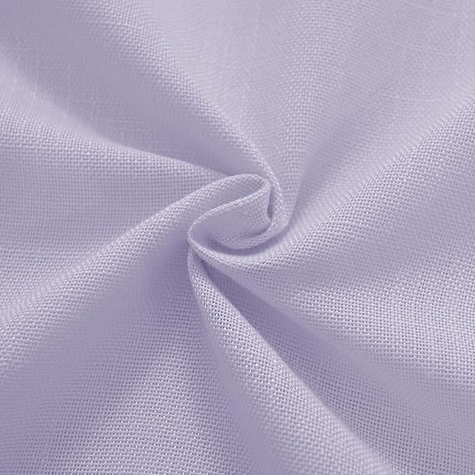 Light Purple Linen Curtain 72 Inch Length for Kitchen Bedroom Childroom Rod Pocket Semi Sheer Light Filtering Window Drapes for Protect Privacy Frensh Modern Home Decor Soft Texture 52X72