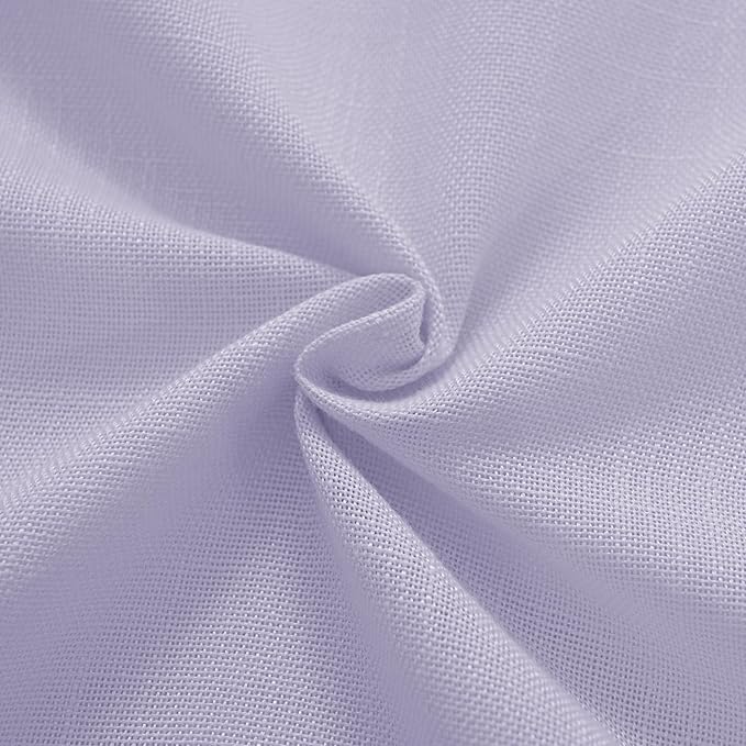 Lavender Back Tab Linen Curtains 102 Inches Length for Bedroom Living Room Semi Sheer Privacy Light Filtering Drapes Farmhouse Boho Texture Window Treatment Sets Violet Purple 52X102