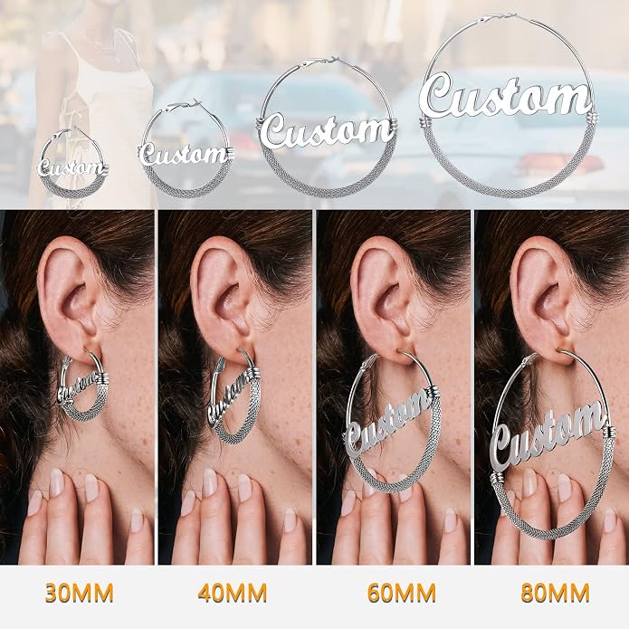 PROSTEEL 30/40/60/80/100mm Chunky Hoop Earrings For Women Gold Plated/Black Stainless Steel Hoops Earrings Statement Jewelry